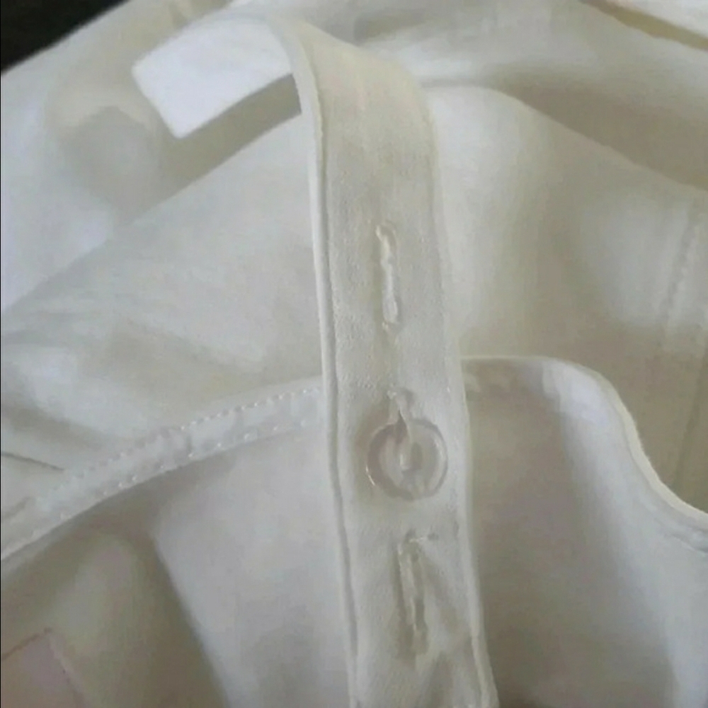 Retro XL Boho Wide Leg Boilersuit White Cotton Sculpting Panel Cropped New - Picture 8 of 10